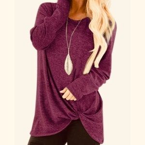 [yidarton] Tied Front Long Sleeve Tee NWOT